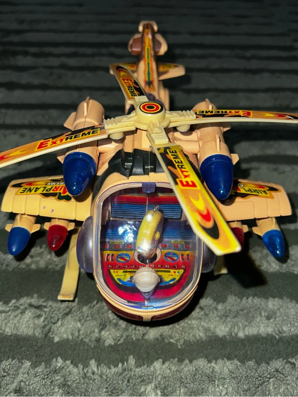 Extreme Beige & Blue Kids Helicopter Toy - Adventure Rotor Play